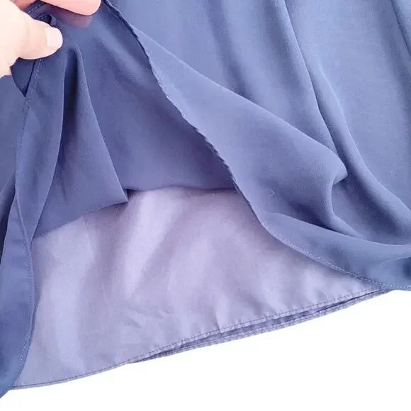 Bill Levkoff Chiffon Short Strapless Dress Sweetheart Neckline Navy 6 Bridesmaid - Picture 8 of 12